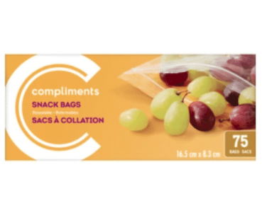 Compliments Resealable Snack Bags - 75 bags