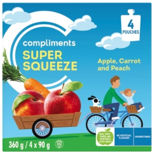 Compliments Apple Carrot Peach Squeeze Fruit Snacks