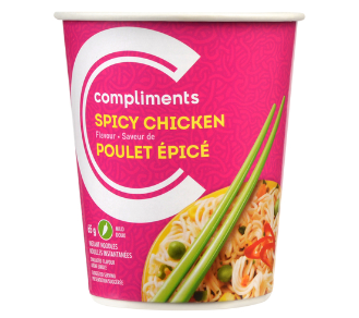 Compliments Spicy Chicken Noodles In-A-Cup - Case of 12 x 65g