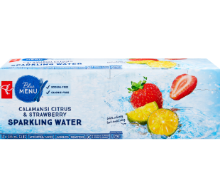 Blue Menu Calamansi Citrus & Strawberry Sparkling Water 12x355ml + $1.20 DEP