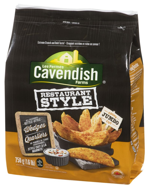 Cavendish Restaurant Style Seasoned Kettle Potato Wedges - 750g